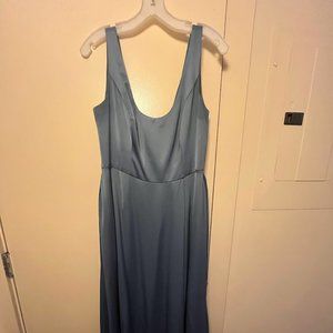 Blue Full Length Dress with Pockets